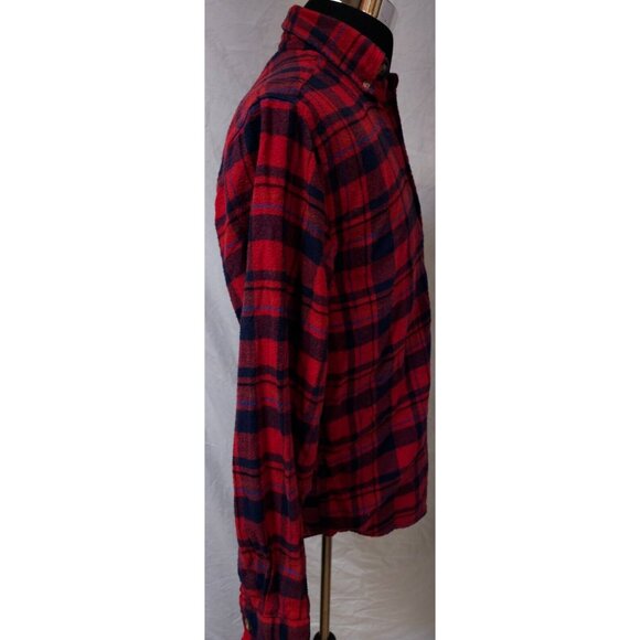 Realtree By Staghorn Outfitters Mens Medium Red Plaid Button Down Flannel Shirt - Picture 6 of 10